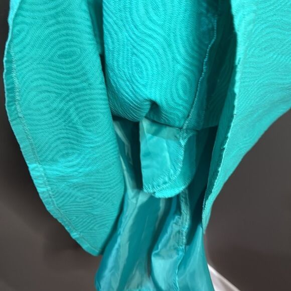 Taylor Women's Sleeveless Swirl Pattern Textured Dress in Aqua - Picture 9 of 11